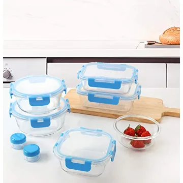M MCIRCO 24-Piece Glass Food Storage with Snap Lids