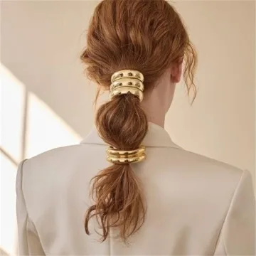 Stylish Papasgix Metal Hair Ties for Thick Hair