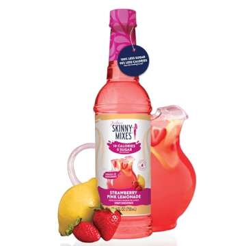 Jordan's Skinny Mixes Sugar Free Syrup, Strawberry Lemonade Flavor, Flavored Water Enhancer, Drink M...