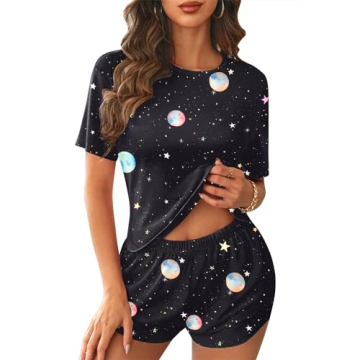 Ekouaer Women Pajama Set - Soft Comfortable Loungewear with Pockets