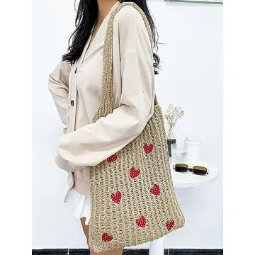 Stizimn Cute Strawberry Tote Bag for Summer Fun