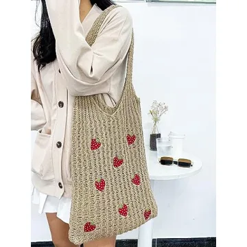 Stizimn Cute Strawberry Tote Bag for Summer Fun