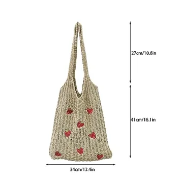Stizimn Cute Strawberry Tote Bag for Summer Fun