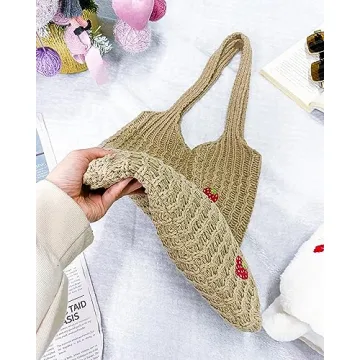 Stizimn Cute Strawberry Tote Bag for Summer Fun