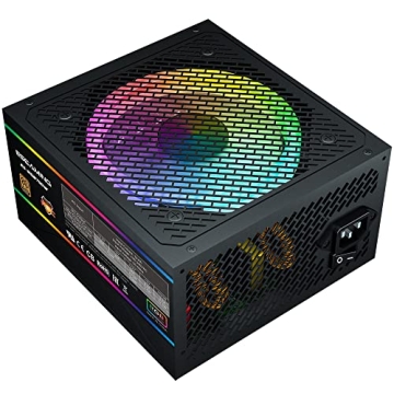 80 Plus Gold Power Supply APFC 750W, Fully Modular ATX Computer Gaming Power Supply PSU with ARGB Li...