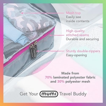 MUMI Stylish Travel Packing Cubes Set for Organized Luggage