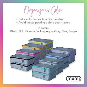 MUMI Stylish Travel Packing Cubes Set for Organized Luggage