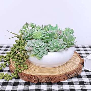 Supla 11 Pcs Mini Artificial Succulents Picks Unpotted Faux Succulent Assortment in Flocked Green in Different Type Different Size Succulents Echeveria Agave Floral Arrangement Mother Day' s Gift