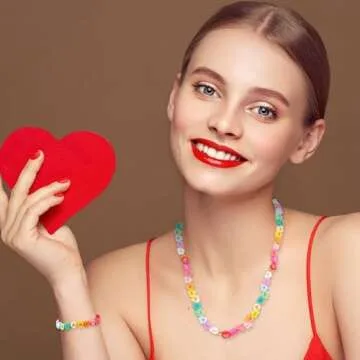 SEPGLITTER Valentine's Day Polymer Clay Beads, 300pcs Sweet Love Heart Candy Clay Beads for Valentine's Day Making DIY Accessories Craft Party Supplies