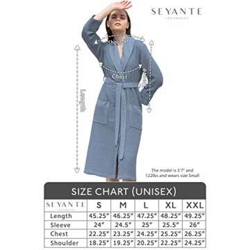 SEYANTE Women’s Luxury Waffle Shawl Collar, Hooded Robe w Piping – Lightweight, Long, Ultra Soft Spa Sleepwear Bathrobe (XX-Large, Beige)