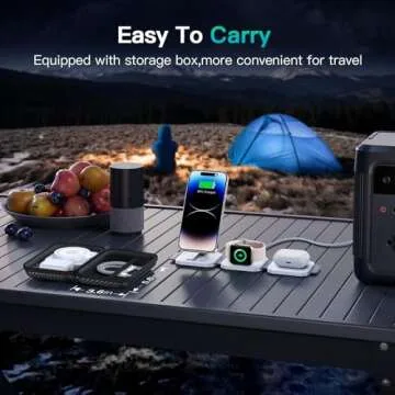 JARGOU 3 in 1 Magnetic Wireless Charger, Fast Charging Station for iPhone 16/15/14/13/12 Series, Travel Charger for Multiple Devices for AirPods 4/3/2/Pro, Charging Stand for Apple Watch S10 Series