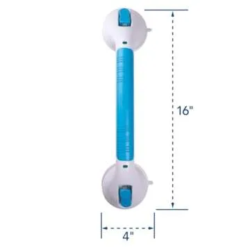 Carex Suction Shower Grab Bar – 16” Ultra Grip Shower Handle - Dual Locking Grab Bars for Bathtubs and Showers – Seniors, Disabled, Handicap, Elderly Assistance Product