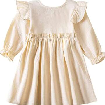 Toddler Girl Cotton Linen Dress - Soft & Stylish