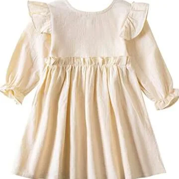Toddler Girl Cotton Linen Dress - Soft & Stylish
