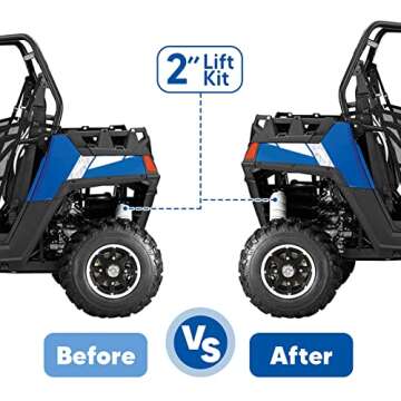 2" Front Rear Full Lift Kit Suspension Rise Mount Brackets Compatible with Polaris RZR 800 EFI Models UTV