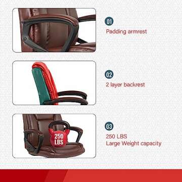 Ergonomic Office Chair with Lumbar Support for Comfort