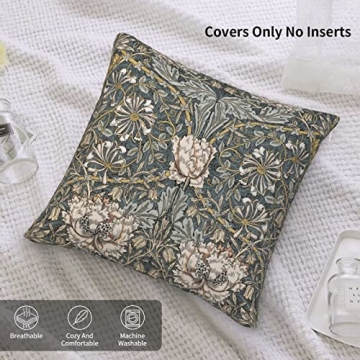 Haruha William Morris Velvet Decorative Pillow Covers 18x18