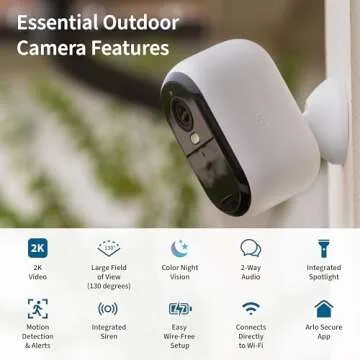 Arlo Essential 2K Security Cam Set – Wireless Home Monitoring with Color Night Vision