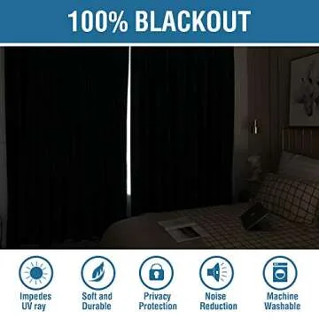 H.VERSAILTEX 100% Blackout Curtains for Bedroom 96 Inches Long Grommet Linen Face Full Light Blockin...