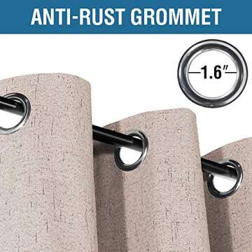 H.VERSAILTEX 100% Blackout Linen Look Curtains Set