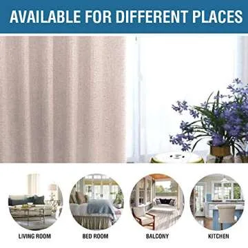 H.VERSAILTEX 100% Blackout Linen Look Curtains Set