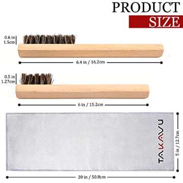 Horsehair Detail Brush Set for Cleaning Silverware and Jewelry