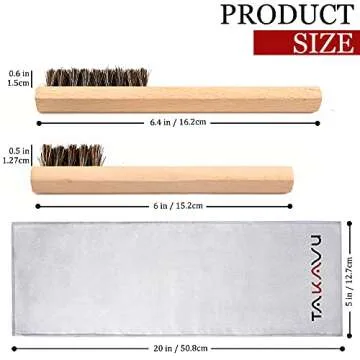 Horsehair Detail Brush Set for Cleaning Silverware and Jewelry