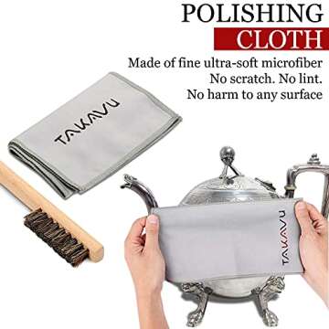 Horsehair Detail Brush Set for Cleaning Silverware and Jewelry