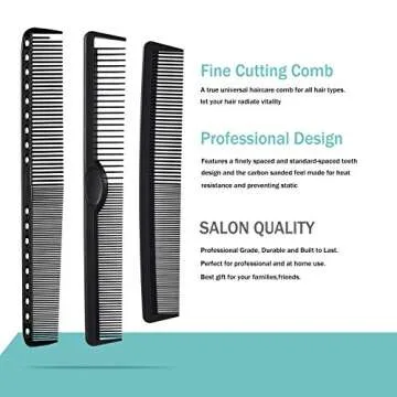 6 Pieces Carbon Fiber Hair Combs Set – Professional Styling Comb