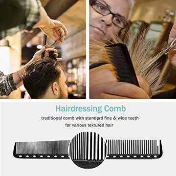6 Piece Carbon Fiber Hair Combs Set for All Hair Types