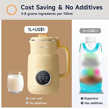 Arcmira Automatic Nut Milk Maker, 20 oz Homemade Almond, Oat, Soy, Plant-Based Milk and Dairy Free Beverages, Almond Milk Maker with Delay Start/Keep Warm/Boil Water, Soy Milk Maker with Nut Milk Bag