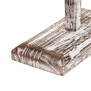 Ikee Design Wooden Bracelet Bangle Scrunch Display Stand, Wood Jewelry Storage Holder for Store Display, Showcase Display and Home Decor, Antique White Color, 12 W x 7 H in