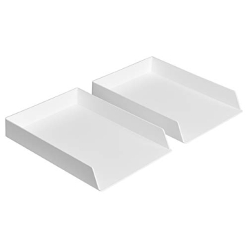 Amazon Basics Rectangular Plastic Letter Tray 2-Pack