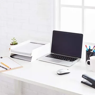 Amazon Basics Rectangular Plastic Letter Tray 2-Pack