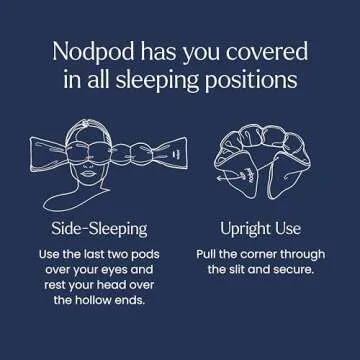 Nodpod Gentle Pressure Silk Sleep Mask | Patented Light Blocking Design for Sleeping, Travel & Relaxation | Bead Filled, Machine Washable (Sapphire)