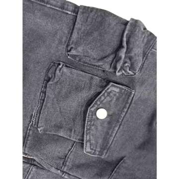 BXCNCKD Women's Baggy Cargo Pants Y2K Clothing Multi-Pocket Relaxed Fit Jeans Grunge Clothes Alt Hip hop (Black,S)