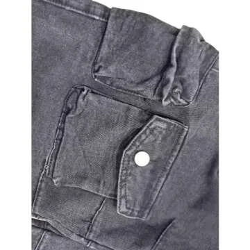 BXCNCKD Women's Baggy Cargo Pants Y2K Clothing Multi-Pocket Relaxed Fit Jeans Grunge Clothes Alt Hip hop (Black,S)