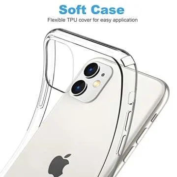 JJGoo Compatible with iPhone 11 Case, Clear TPU Phone Cases Shockproof Bumper Cover Anti-Scratch Protective Slim Thin Crystal Phone Case for 11 6.1inch