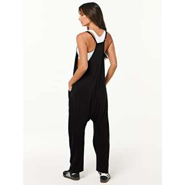 ANRABESS Jumpsuits for Women Casual Summer Overalls Sleeveless Spaghetti Strap Romper Jumpers Trendy Beach Vacation Outfits Black X-Large