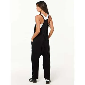 ANRABESS Jumpsuits for Women Casual Summer Overalls Sleeveless Spaghetti Strap Romper Jumpers Trendy Beach Vacation Outfits Black X-Large