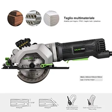 GALAX PRO Mini Circular Saw with Laser Guide for Precision Cuts