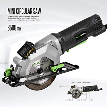 GALAX PRO Mini Circular Saw with Laser Guide for Precision Cuts