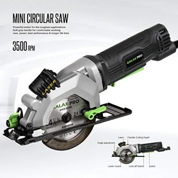 GALAX PRO Mini Circular Saw with Laser Guide for Precision Cuts