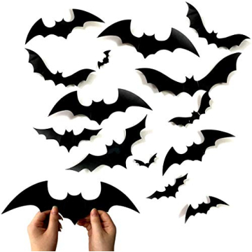 64Pcs 3D Bat Stickers for Halloween Decorations