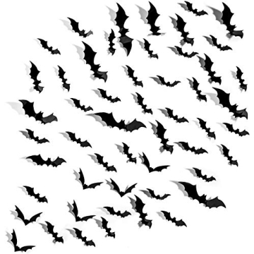 64Pcs 3D Bat Stickers for Halloween Decorations
