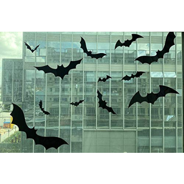 64Pcs 3D Bat Stickers for Halloween Decorations