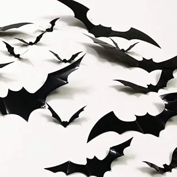 64Pcs 3D Bat Stickers for Halloween Decorations