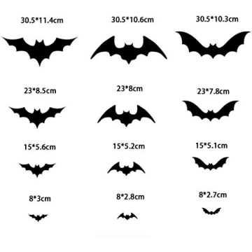 64Pcs 3D Bat Stickers for Halloween Decorations
