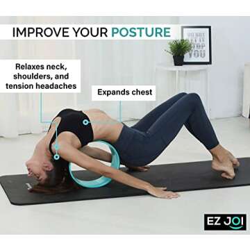 EZ JOI Yoga Wheel Set of 3 - Fitness Yoga Wheel for Back Pain Relief Massage, Inversion Poses & Muscle Stretching - Strong Anti Slip Back roller Wheel with extra-thick TPE Padding - 6", 10" & 13"