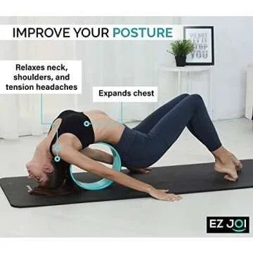 EZ JOI Yoga Wheel Set of 3 - Fitness Yoga Wheel for Back Pain Relief Massage, Inversion Poses & Muscle Stretching - Strong Anti Slip Back roller Wheel with extra-thick TPE Padding - 6", 10" & 13"